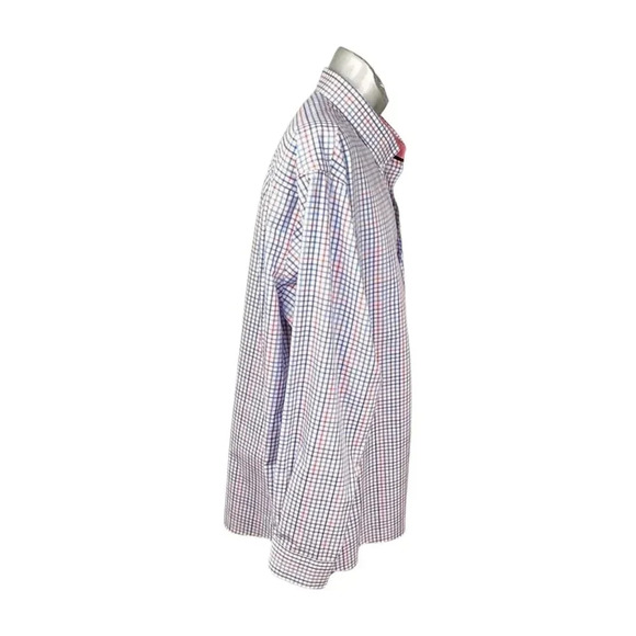 Daniel Hechter Business Casual Check Men Shirt Sz 3XLT LS White Red Blue… - Picture 3 of 8
